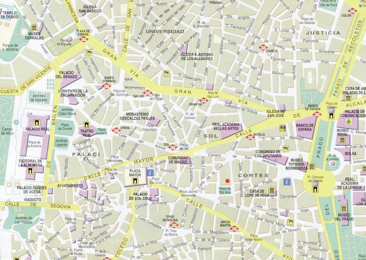 Mapa del centro de Madrid