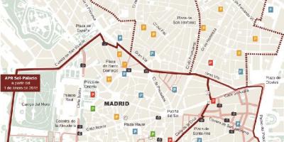 Mapa de Madrid de estacionamiento