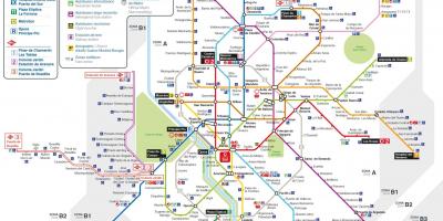 Mapa de Madrid en transporte público