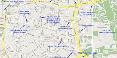 Mapa de centro de Madrid, España