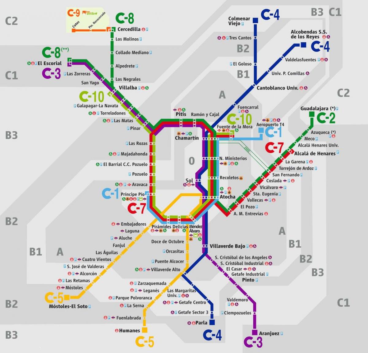 mapa de Madrid estación de ferrocarril de atocha