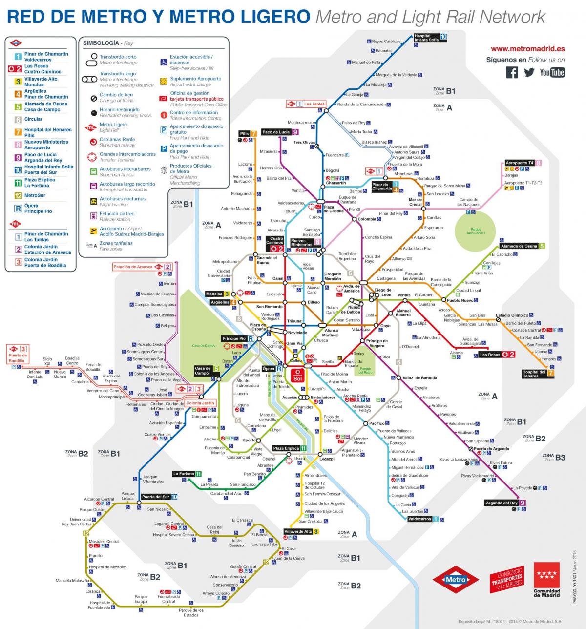 mapa de Madrid en transporte público
