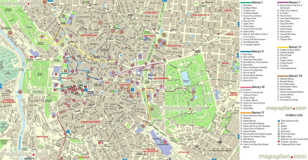 mapa de mapa de Madrid, sin conexión