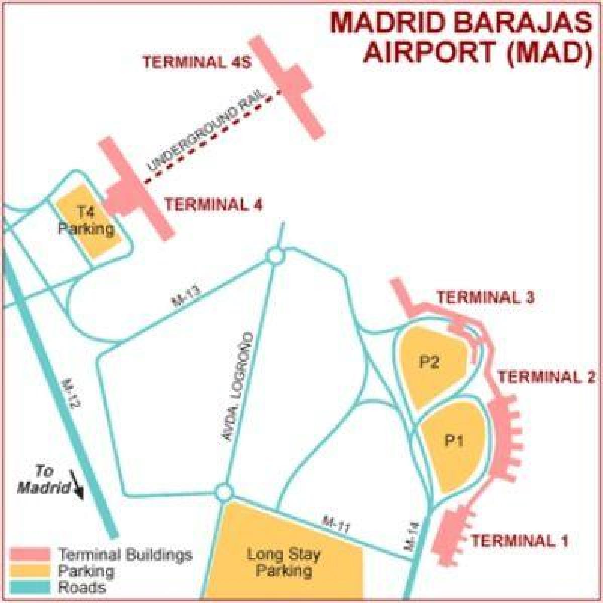 El aeropuerto de Madrid terminal mapa