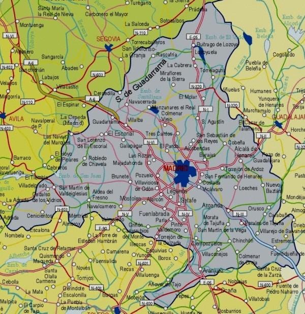 un mapa de Madrid