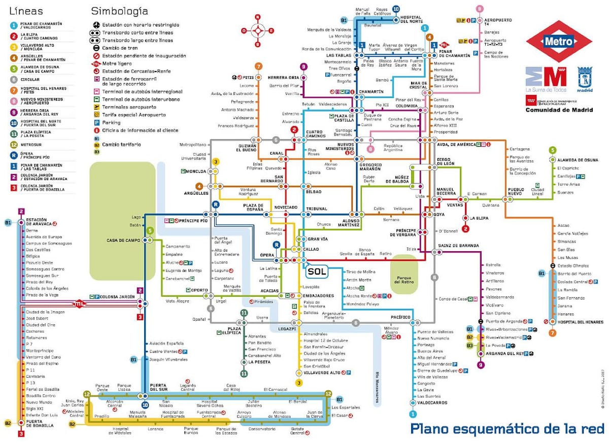 Mapa del metro de Madrid