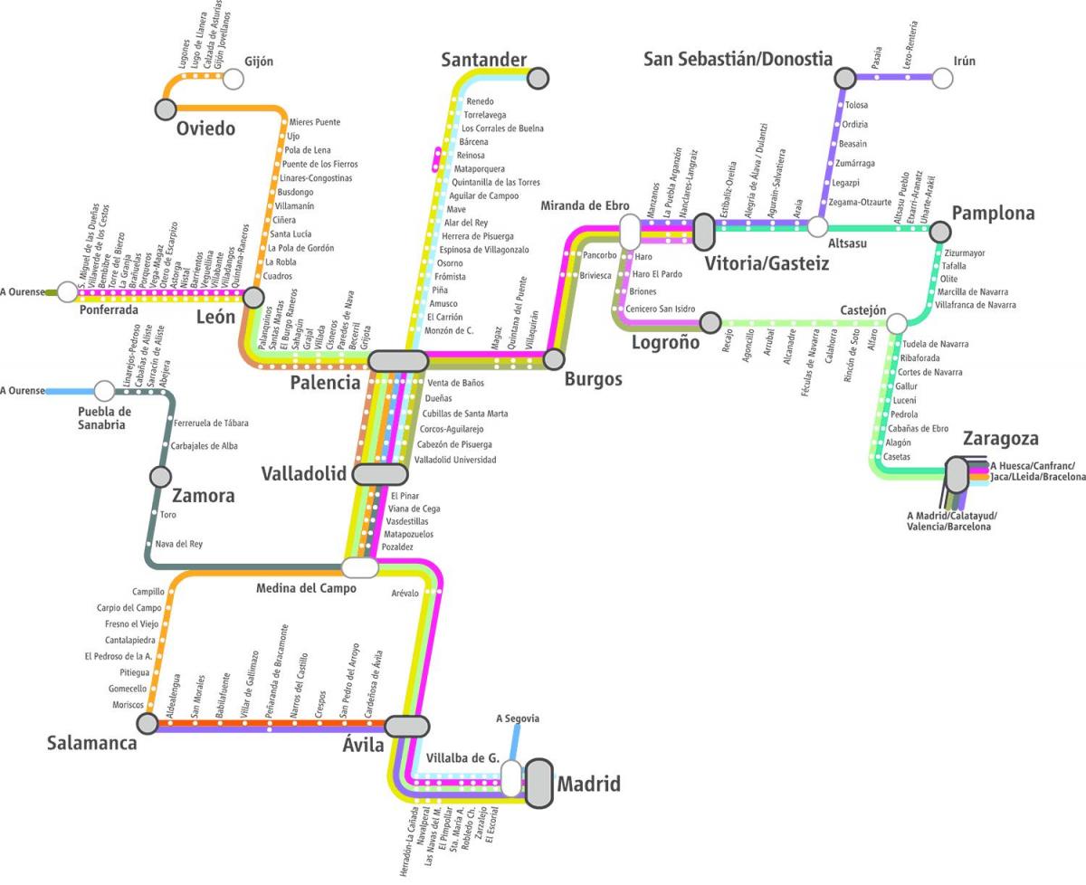 mapa de trenes de renfe mapa de Madrid