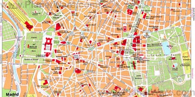 Mapa de borgoña de la calle Madrid, España