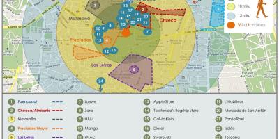 Mapa de compras de Madrid