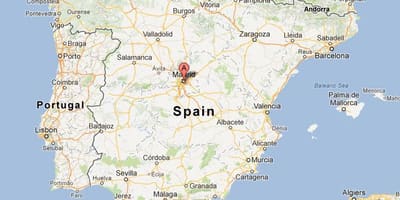 Mapa de España muestran Madrid