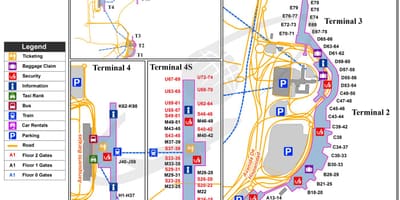 Mapa de Madrid, España a aeropuerto