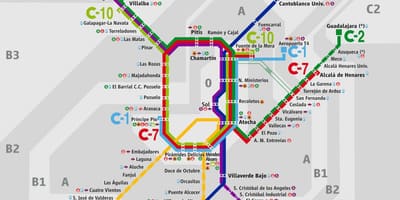 Mapa de Madrid estación de ferrocarril de atocha