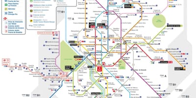 Mapa de Madrid en transporte público