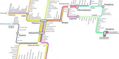 Mapa de trenes de renfe mapa de Madrid